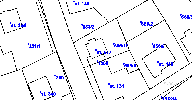 Parcela st. 677 v KÚ Nošovice, Katastrální mapa
