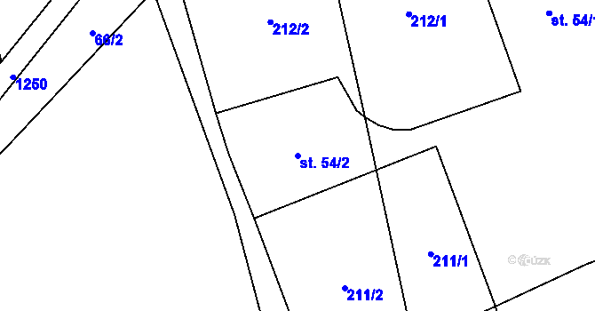 Parcela st. 54/2 v KÚ Nošovice, Katastrální mapa