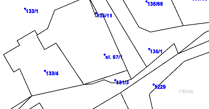 Parcela st. 67/1 v KÚ Nošovice, Katastrální mapa