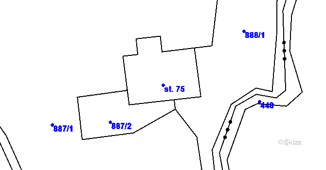 Parcela st. 75 v KÚ Nošovice, Katastrální mapa