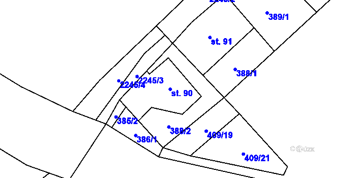 Parcela st. 90 v KÚ Nošovice, Katastrální mapa