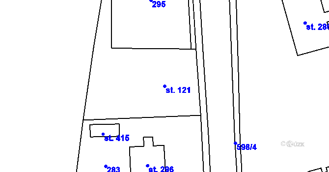 Parcela st. 121 v KÚ Nošovice, Katastrální mapa