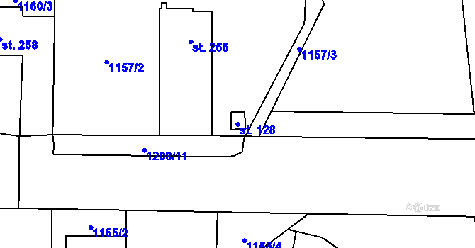 Parcela st. 128 v KÚ Nošovice, Katastrální mapa