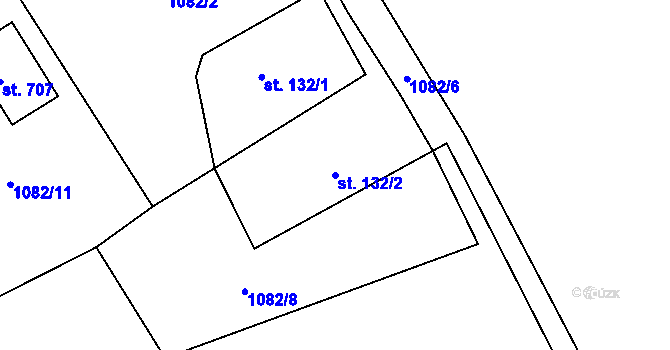 Parcela st. 132/2 v KÚ Nošovice, Katastrální mapa