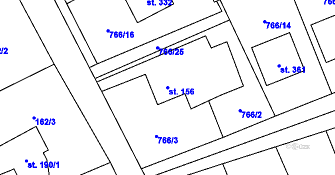 Parcela st. 156 v KÚ Nošovice, Katastrální mapa