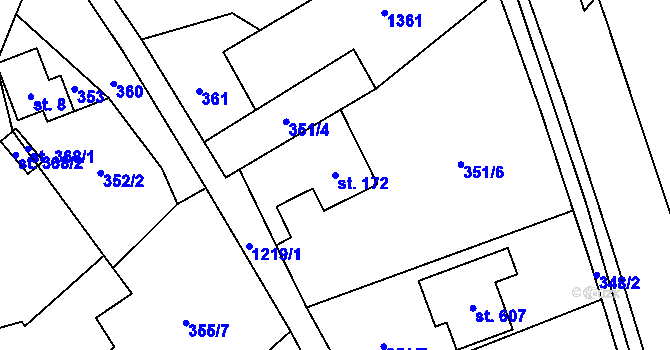 Parcela st. 172 v KÚ Nošovice, Katastrální mapa