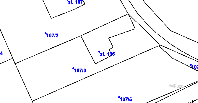 Parcela st. 196 v KÚ Nošovice, Katastrální mapa