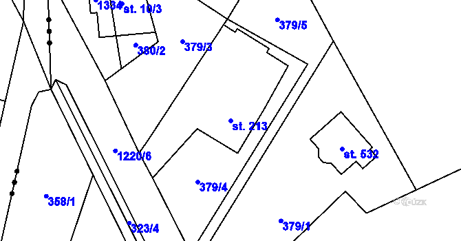 Parcela st. 213 v KÚ Nošovice, Katastrální mapa