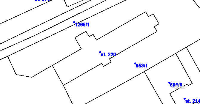 Parcela st. 220 v KÚ Nošovice, Katastrální mapa