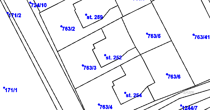 Parcela st. 252 v KÚ Nošovice, Katastrální mapa