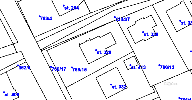 Parcela st. 329 v KÚ Nošovice, Katastrální mapa