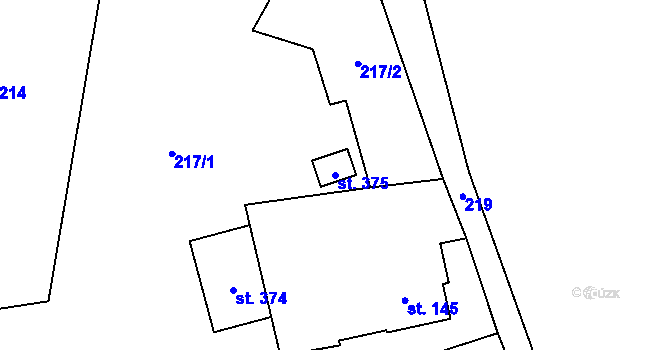 Parcela st. 375 v KÚ Nošovice, Katastrální mapa