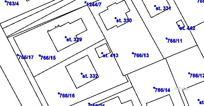 Parcela st. 413 v KÚ Nošovice, Katastrální mapa