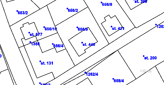 Parcela st. 440 v KÚ Nošovice, Katastrální mapa