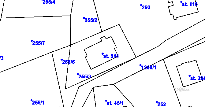 Parcela st. 514 v KÚ Nošovice, Katastrální mapa