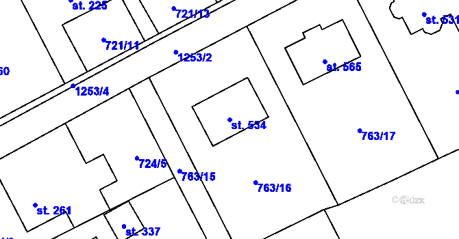 Parcela st. 534 v KÚ Nošovice, Katastrální mapa