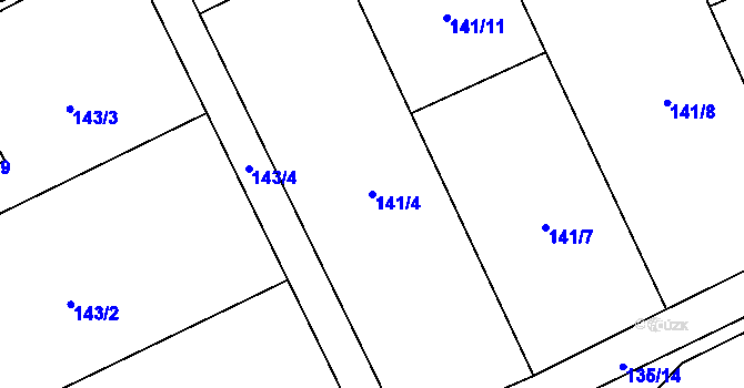 Parcela st. 141/4 v KÚ Nošovice, Katastrální mapa