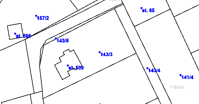 Parcela st. 143/3 v KÚ Nošovice, Katastrální mapa
