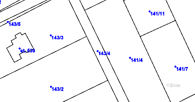 Parcela st. 143/4 v KÚ Nošovice, Katastrální mapa