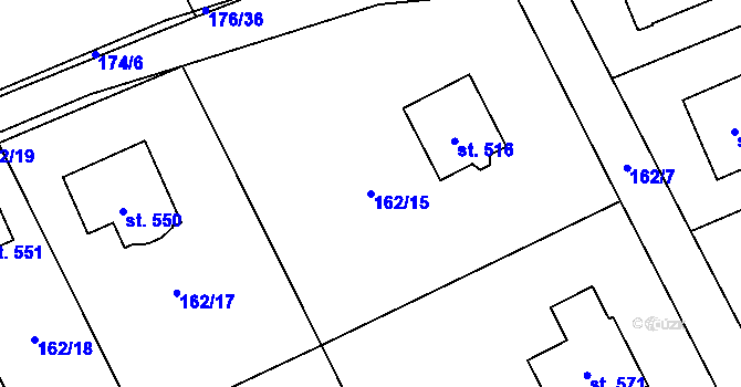 Parcela st. 162/15 v KÚ Nošovice, Katastrální mapa