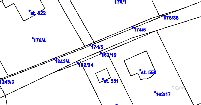 Parcela st. 162/19 v KÚ Nošovice, Katastrální mapa