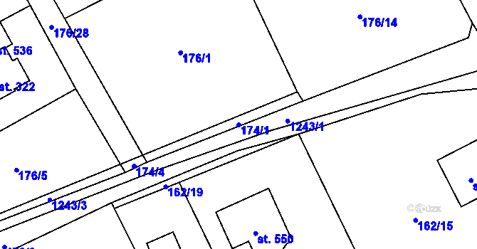 Parcela st. 174/1 v KÚ Nošovice, Katastrální mapa