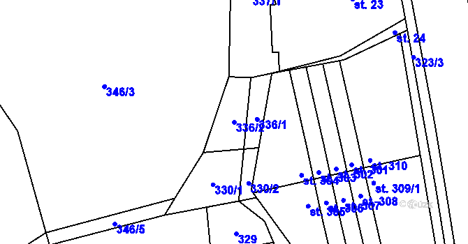 Parcela st. 336/2 v KÚ Nošovice, Katastrální mapa