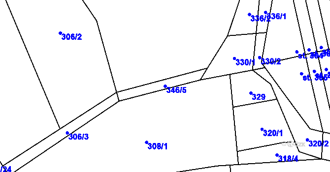 Parcela st. 346/5 v KÚ Nošovice, Katastrální mapa