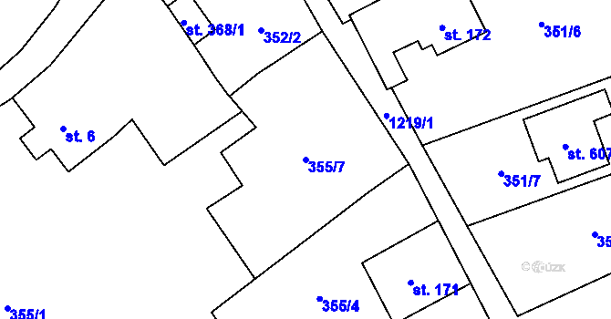 Parcela st. 355/7 v KÚ Nošovice, Katastrální mapa
