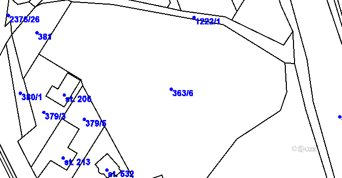 Parcela st. 363/6 v KÚ Nošovice, Katastrální mapa