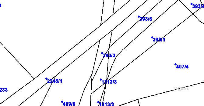 Parcela st. 393/3 v KÚ Nošovice, Katastrální mapa