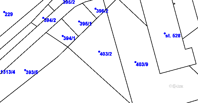 Parcela st. 403/2 v KÚ Nošovice, Katastrální mapa