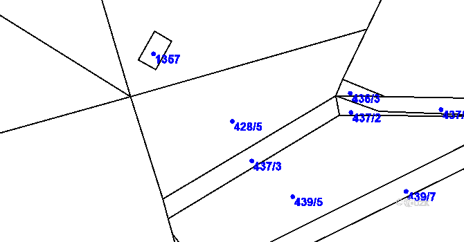 Parcela st. 428/5 v KÚ Nošovice, Katastrální mapa