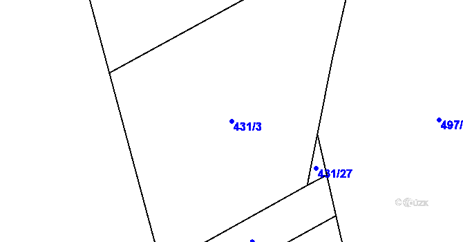 Parcela st. 431/3 v KÚ Nošovice, Katastrální mapa