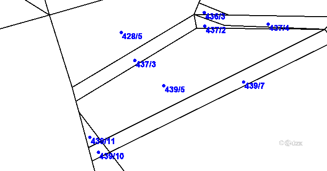 Parcela st. 439/5 v KÚ Nošovice, Katastrální mapa