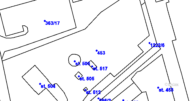 Parcela st. 453 v KÚ Nošovice, Katastrální mapa