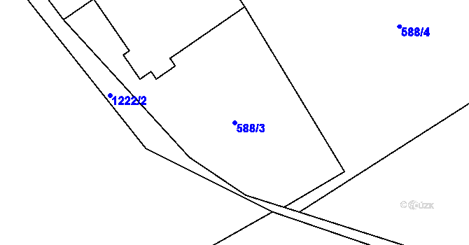 Parcela st. 588/3 v KÚ Nošovice, Katastrální mapa