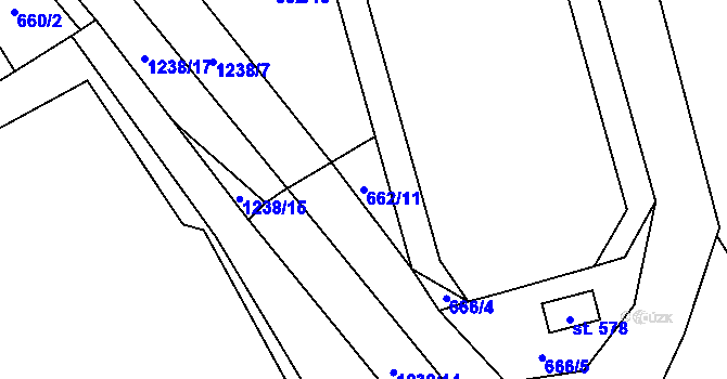 Parcela st. 662/11 v KÚ Nošovice, Katastrální mapa