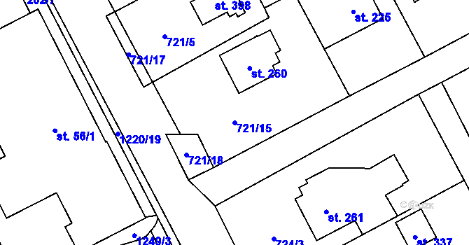 Parcela st. 721/15 v KÚ Nošovice, Katastrální mapa