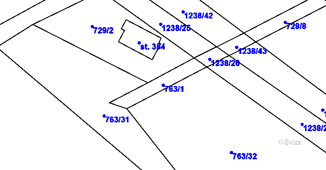 Parcela st. 763/1 v KÚ Nošovice, Katastrální mapa