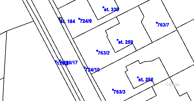 Parcela st. 763/2 v KÚ Nošovice, Katastrální mapa