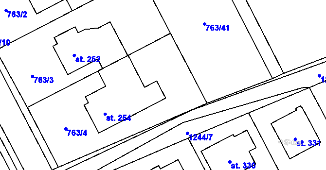 Parcela st. 763/6 v KÚ Nošovice, Katastrální mapa