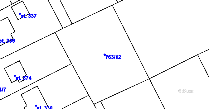 Parcela st. 763/12 v KÚ Nošovice, Katastrální mapa