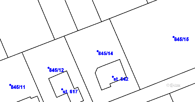 Parcela st. 845/14 v KÚ Nošovice, Katastrální mapa