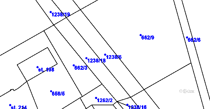Parcela st. 1238/6 v KÚ Nošovice, Katastrální mapa