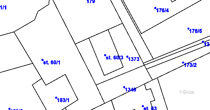 Parcela st. 60/3 v KÚ Nošovice, Katastrální mapa