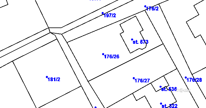 Parcela st. 176/26 v KÚ Nošovice, Katastrální mapa