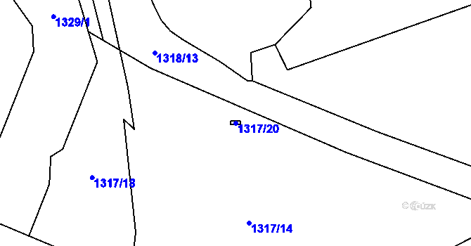 Parcela st. 1317/20 v KÚ Nošovice, Katastrální mapa