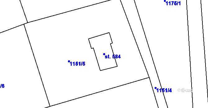 Parcela st. 584 v KÚ Nošovice, Katastrální mapa