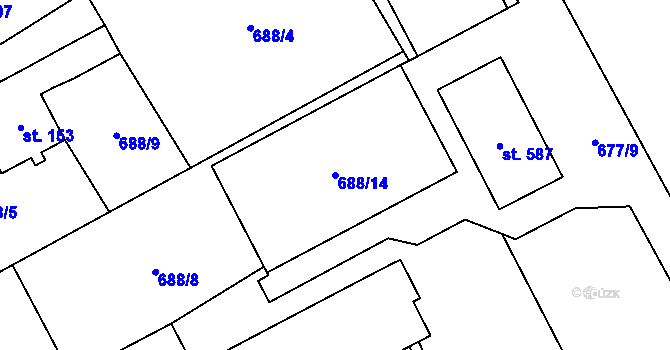 Parcela st. 688/14 v KÚ Nošovice, Katastrální mapa